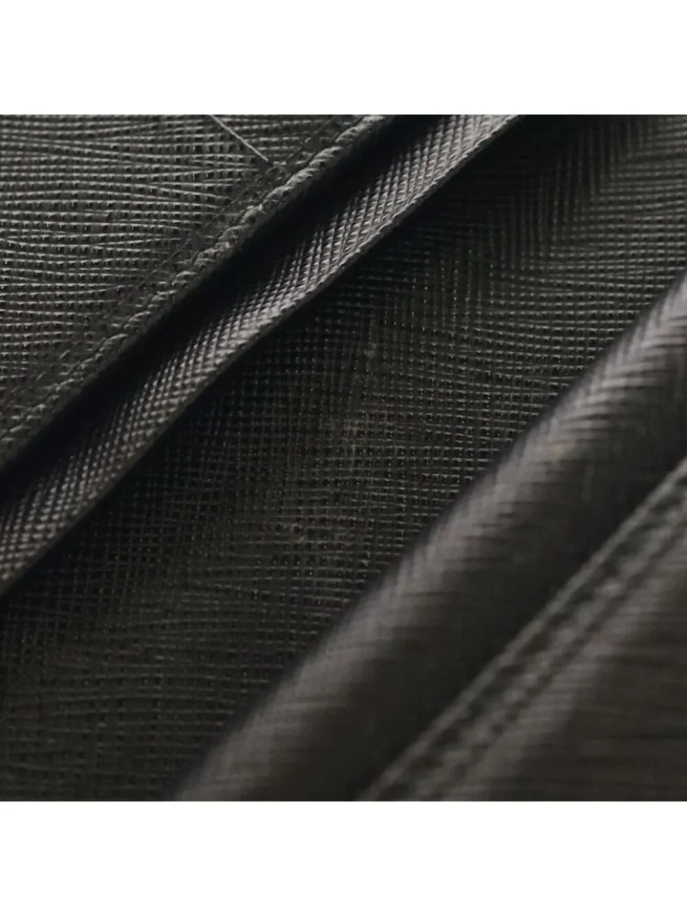 Prada Saffiano Leather Zip Wallet Triangle Logo Bifold Black - Picture 5 of 6